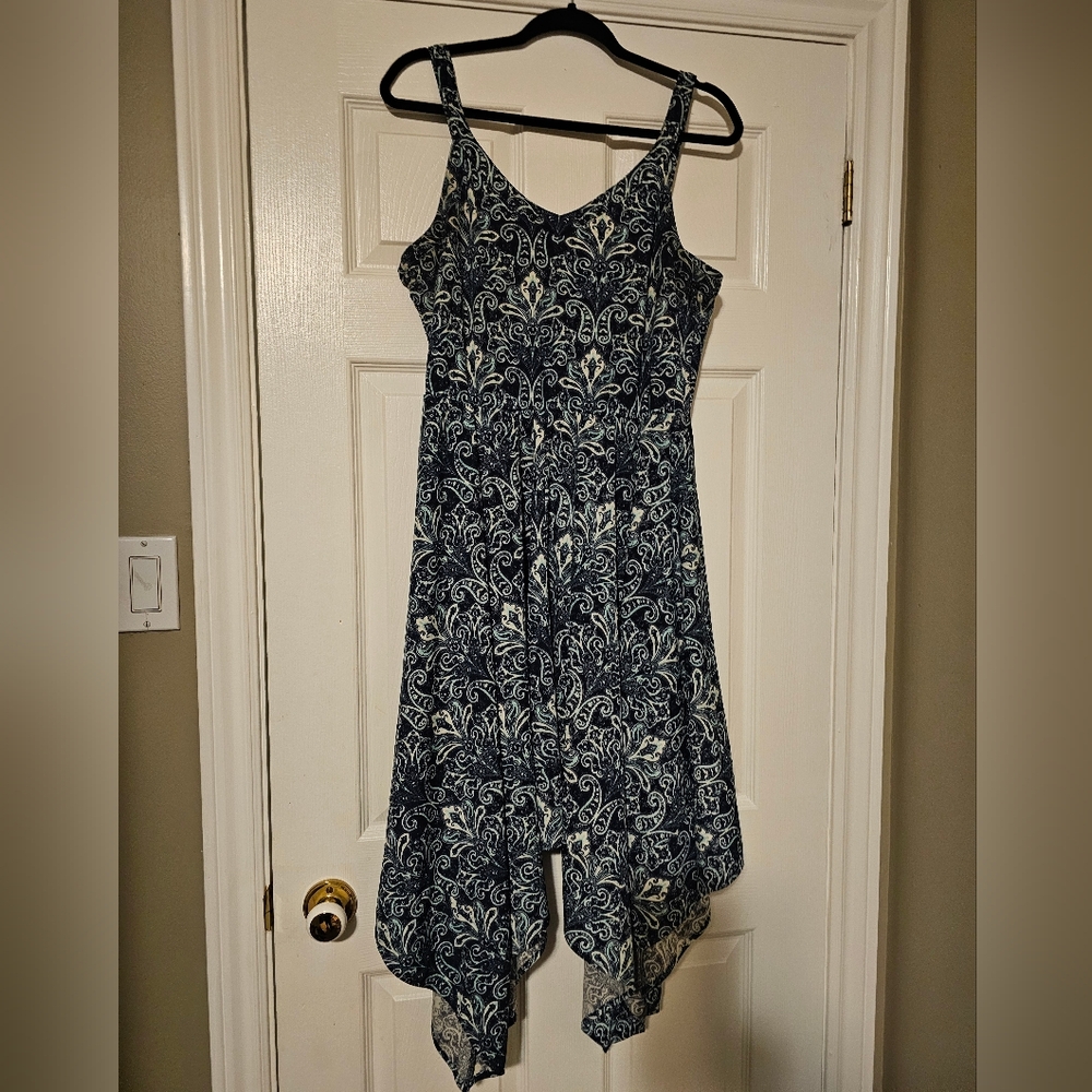 Elegant Navy Blue Floral Dress